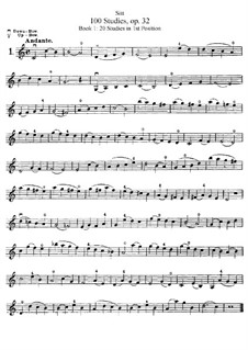 Hundred Studies for Violin, Op.32: livro I by Hans Sitt
