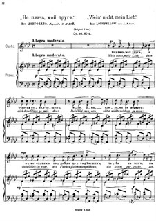 Six Romances, Op.38: Nr.4 Wein' nicht, mein Lieb by Anton Arensky
