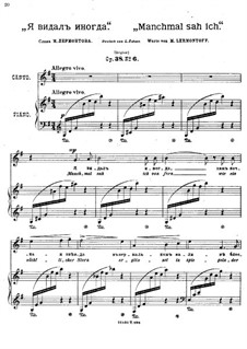 Six Romances, Op.38: Nr.6 Manchmal sah ich by Anton Arensky