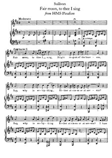 Fair Moon, to Thee I Sing: Para vocais e piano by Arthur Seymour Sullivan