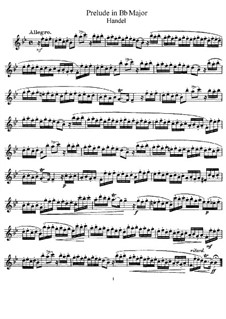 Prelude in B Flat Major: para flauta e piano - parte flauta by Georg Friedrich Händel