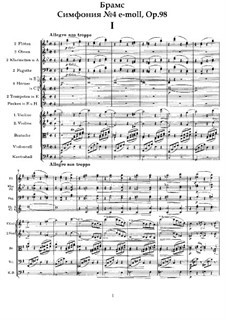 Complete set: partitura completa by Johannes Brahms
