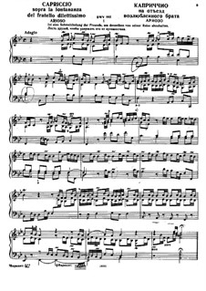 Capriccio on the Departure of His Beloved Brother, BWV 992: Para Piano by Johann Sebastian Bach