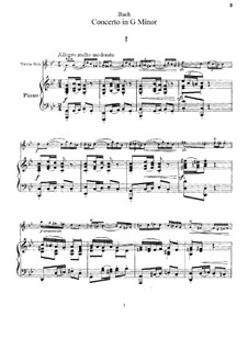 Complete Movements: arranjos para violino e piano - Partitura, parte solo by Johann Sebastian Bach