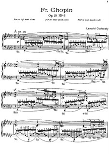 Studies after Etudes by Chopin, Op.10: Etude No.6 in E Flat Minor by Leopold Godowsky