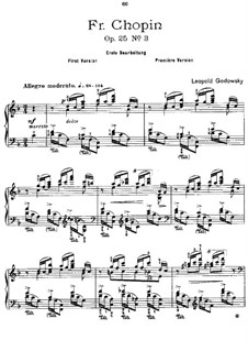 Studies after Etudes by Chopin, Op.25: Etude No.3 in F Major (First Version) by Leopold Godowsky