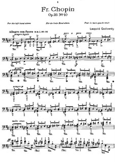 Studies after Etudes by Chopin, Op.25: Etude No.10 in B Minor by Leopold Godowsky