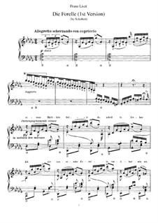Transcription on 'The Trout' by Schubert, S.564: pimeira versão by Franz Liszt