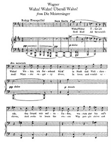 Wahn! Wahn! Überall Wahn: Para vocais e piano by Richard Wagner