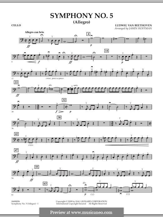 Movement I, Allegro: For strings – Cello part by Ludwig van Beethoven