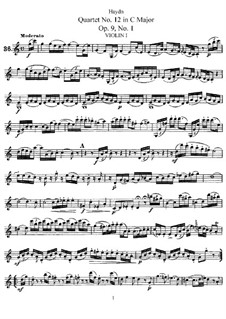 String Quartet No.12 in C Major, Hob.III/19 Op.9 No.1: Partes by Joseph Haydn