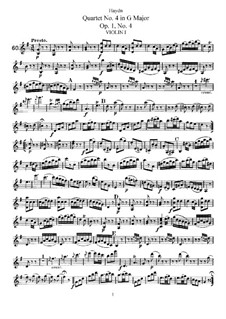 String Quartet No.4 in G Major, Hob.III/4 Op.1 No.4: Partes by Joseph Haydn