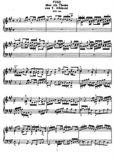 Fugue in A Major on Theme by Albinoni, BWV 950: Para Piano by Johann Sebastian Bach