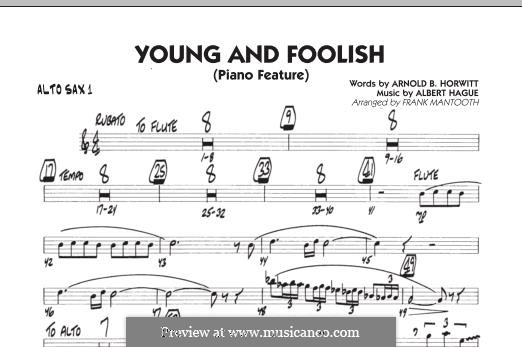 Young and Foolish (Dean Martin): Alto Sax 1 part by Albert Hague