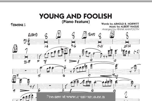 Young and Foolish (Dean Martin): Trombone 1 part by Albert Hague