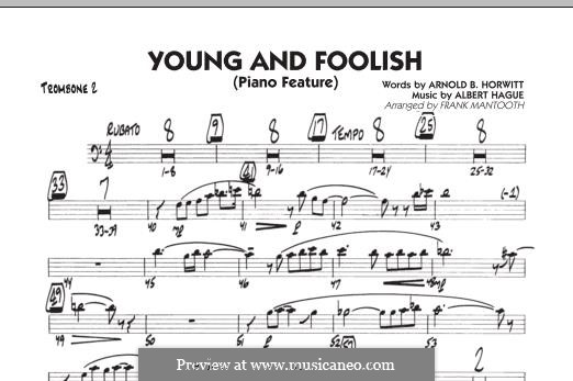 Young and Foolish (Dean Martin): Trombone 2 part by Albert Hague