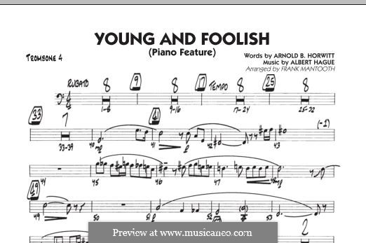 Young and Foolish (Dean Martin): Trombone 4 part by Albert Hague