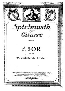 Twenty-Five Progressive Etudes, Op.60: set completo by Fernando Sor