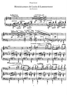 Réminiscences de 'Lucia di Lammermoor'. Transcription on Themes by Donizetti, S.397: Para Piano by Franz Liszt