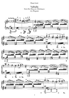 Transcription on 'Valhalla' from 'The Ring of the Nibelung' by Wagner, S.449: Para Piano by Franz Liszt