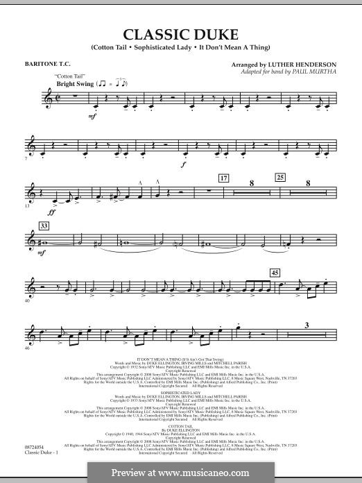 Classic Duke: Baritone T.C. part by Duke Ellington