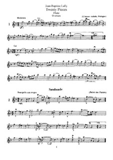 Twenty Pieses: para flauta e piano - parte flauta by Jean-Baptiste Lully