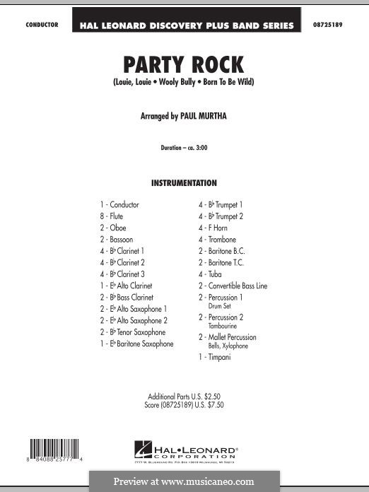 Party Rock: partitura completa by Domingo Samudio, Mars Bonfire, Richard Berry