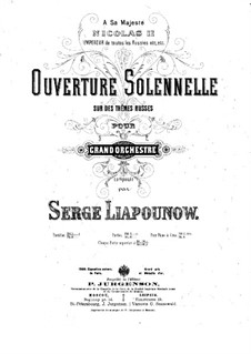 Solemn Overture on Russian Themes, Op.7: para piano de quadro mãos by Sergei Lyapunov