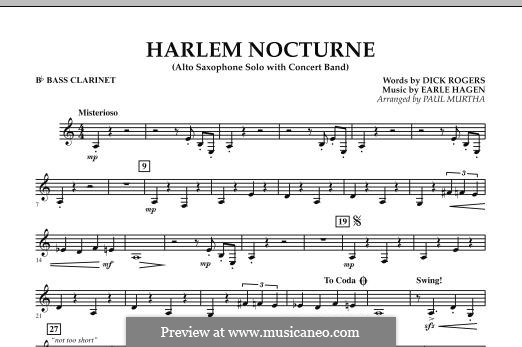 Harlem Nocturne (Alto Sax Solo with Band): Bb Bass Clarinet part by Earle Hagen