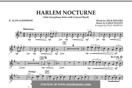 Harlem Nocturne (Alto Sax Solo with Band): Eb Alto Saxophone part by Earle Hagen