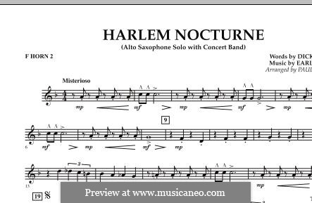 Harlem Nocturne (Alto Sax Solo with Band): F Horn 2 part by Earle Hagen
