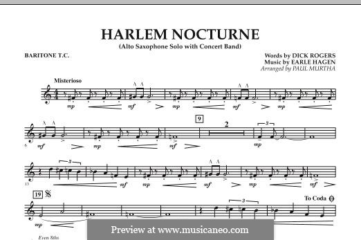 Harlem Nocturne (Alto Sax Solo with Band): Baritone T.C. part by Earle Hagen
