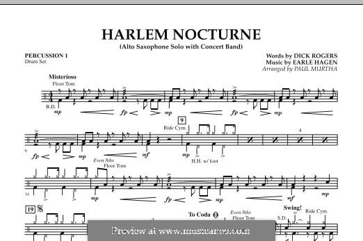 Harlem Nocturne (Alto Sax Solo with Band): Percussion 1 part by Earle Hagen