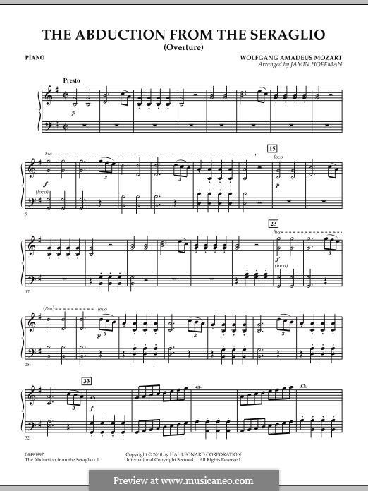 Overture: parte piano by Wolfgang Amadeus Mozart