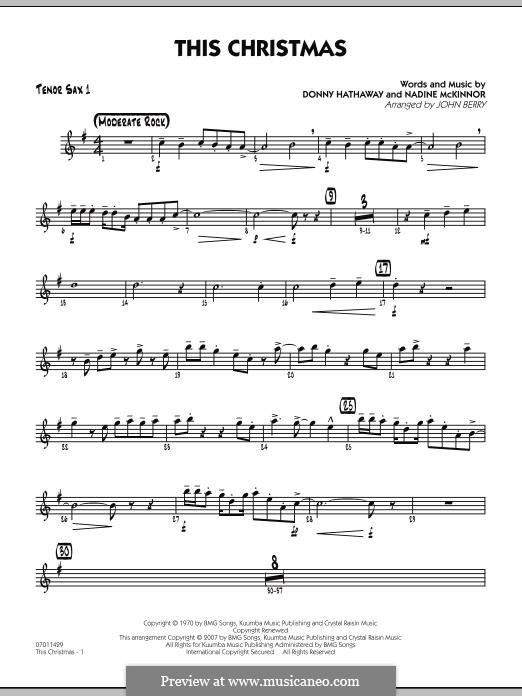This Christmas: Tenor Sax 1 part by Donny Hathaway, Nadine McKinnor