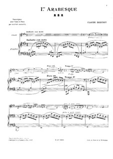 Arabesque No.1: para violino by Claude Debussy