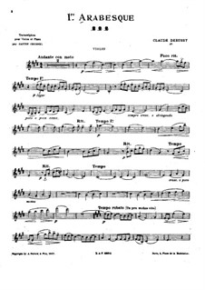 Arabesque No.1: para violino e piano - parte solo by Claude Debussy