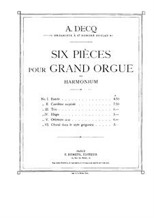 Six Pieces for Organ: set completo by Adhemar Decq