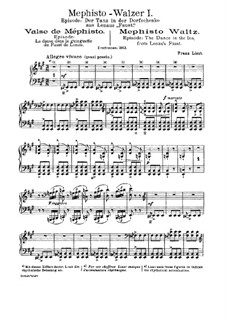 Waltz No.1 in A Major 'The Dance in the Village Inn', for Piano, S.514: For a single performer by Franz Liszt