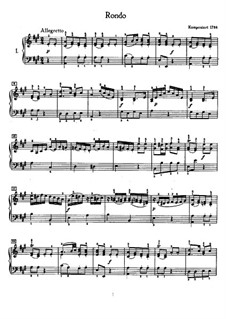 Rondo in A Major, WoO 49: para piano (com dedilhado) by Ludwig van Beethoven