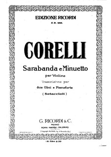 Sarabande and Minuet: For two oboes and piano by Arcangelo Corelli