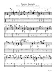 Torna a Surriento: Para Guitarra by Ernesto de Curtis