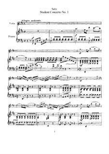 Student Concerto No.1 for Violin and Piano, Op.7: partituras e parte solos by Friedrich Seitz