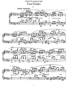 Four Etudes, Op.4: Para Piano by Karol Szymanowski