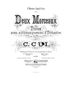 Two Pieces for Violin and Piano, Op.24: No.2 Nocturne – score by César Cui