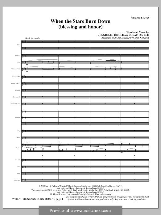 When The Stars Burn Down (Blessing and Honor): partitura completa by Jennie Lee Riddle, Jonathan Lee