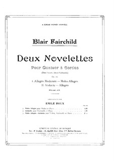 Two Novelettes, Op.10: parte violoncelo by Blair Fairchild
