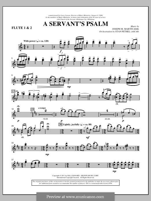 A Servant's Psalm: Flute 1 & 2 part by Joseph M. Martin