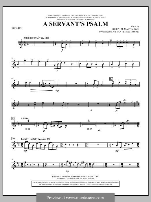 A Servant's Psalm: parte Oboe by Joseph M. Martin