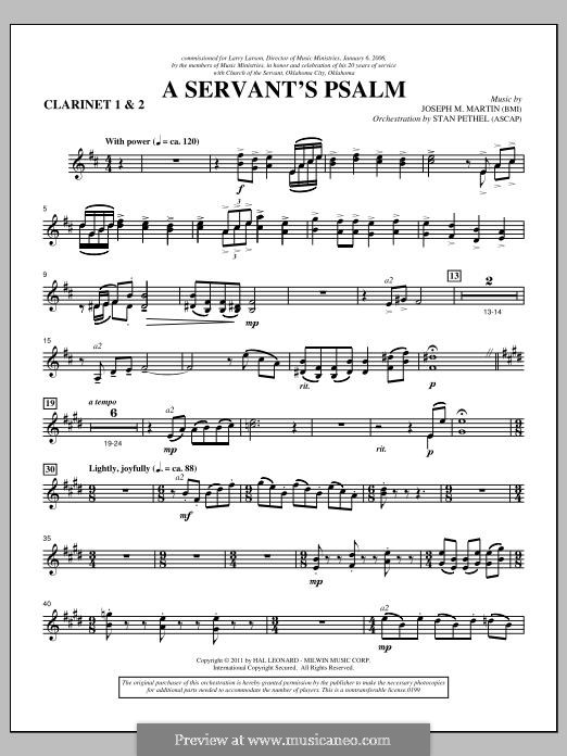 A Servant's Psalm: Bb Clarinet 1,2 part by Joseph M. Martin